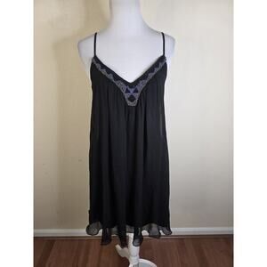 Express Black Chiffon Babydoll Mini Dress Strappy Party Cocktail Women XS